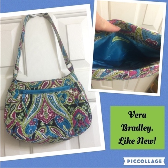 Vera Bradley Paisley Blue Purple Small Bag - Picture 1 of 1